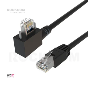 GigE RJ45 to RJ45 W/Recessed Screws R/A 90L High Flex Optional Gigabit Ethernet Cable for Industrial Camera Cat.5E