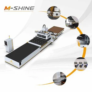 MS50-2137 5 Axis CNC Machining Center 9KW HQD Spindle 360° Rotating Saw Syntec System ATC Wood Panel Cutting Machine