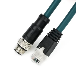 Factory Wholesale High Quality Industrial Ethernet M12 X-Type to RJ45 High-Flex Cable