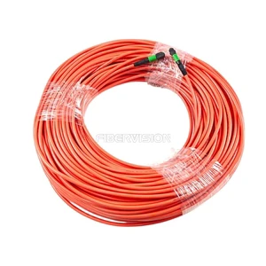 FIBERVISION MPO Data Center Cable Assembly Female MPO-MPO Fiber Patch Cord High Density 100m TPU Jacket Orange Fiber Optic
