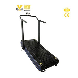 Heavy Duty Mechanical Treadmill Manual Curved Running Area 1200*400mm LED Screen Commercial Grade 203Kg GW CE Training Studio