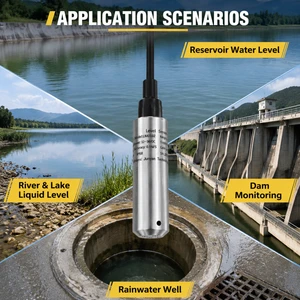 Submersible River Water Level Sensor 4-20mA Hydrostatic Level Transmitter for Hydrological Flood Reservoir Monitoring