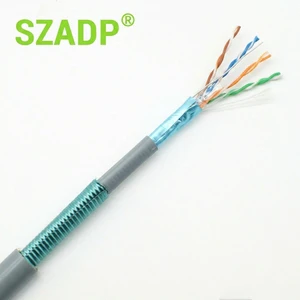 Heavy Duty Steel Tape Armored Cat6 Cat6A Ethernet Cable Outdoor Direct Burial Industrial LAN Cable with Gel Filled 23AWG