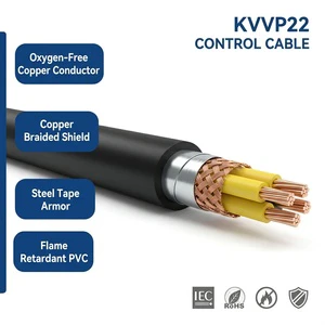 KVV22 KVVP22 Control Cable Copper PVC Insulated Shielded Instrument Cable Power Station Mining Underground Engineering Wiring