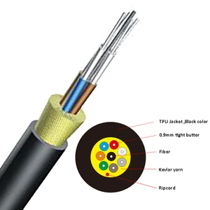 2 4 6 8 12 24 Core Outdoor Non-armoured Field Tactical Fiber Optic Cable Tight Buffer TPU Jacket Cable