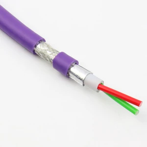 Profibus Cable Siemens Bus DP 2 Core 24AWG Purple Shielded Twisted Pair RS485 Copper Electronics Power Cables Bus Wiring