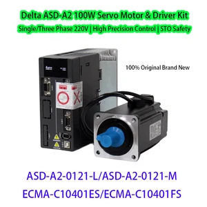 Original Delta A2 100W Servo Motor Driver Kit ASD-A2-0121-L/M ECMA-C10401ES/FS Single/Three Phase 220V Servo For CNC Automation