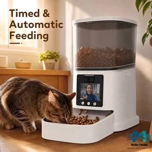 5L Smart Automatic Cat & Dog Feeder with Solid Food Dispenser Timed Quantitative APP Control with Camera & Voice Recorder