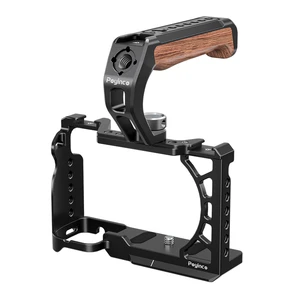 Poyinco Black Camera Cage Kit For A6500/A6400/A6300/A6000 With Aluminum Alloy Handle Grip Locating Mount ARRI Cold Shoe