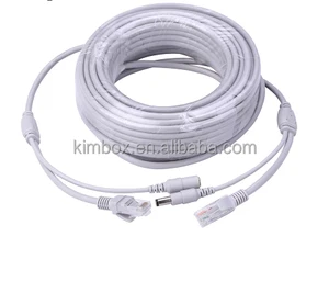 Ethernet RJ45 + DC Power Extension Cable for Outdoor IP Camera Surveill-ance and NVR Recorder