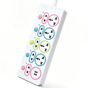 Multi Independent Switch Power Strip Universal Socket 2USB Wall Mount Extension Cord Custom EU UK US Power Board