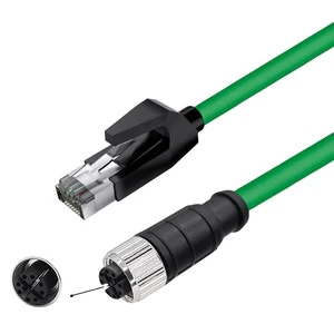 M12 8Pin X Code RJ45 Ethernet Network Cable IP67 Waterproof High Flexible Industrial Lan Cable Straight Head Communication Cable