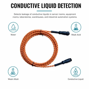 2-Core Liquid Leakage Sensing Rope Non-Positioning Water Leak Sensor Cable TCP Strobe Alarm System for Leak Detection Devices