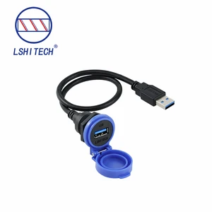 USB3.0 Copper Extension Cable 5Gbps Data Sync IP67 90 Degree Right Angle Male to Female Cord for Industrial Camera Rack