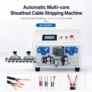 Automatic Multi-core Sheathed Cable Stripping Machine 6mm OD 2/3/4/5 Cores Wire Harness Processing Tool Qilin SQ-BJ905 0.01mm