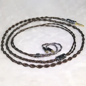 Customizable Litz 7N OCC Silver Coaxial Twisted Pair High-end Weaving Earphone Cable