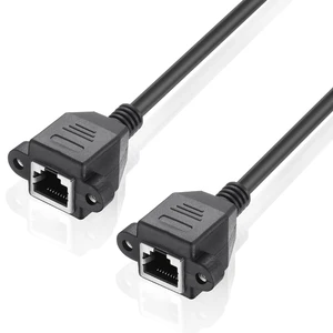 Bochara Cat 5 RJ45 Female to Female Ethernet LAN Network Extension Cable Foil Shielded 30cm 60cm