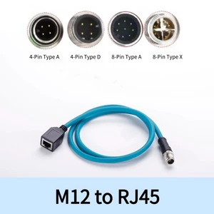 M12 to RJ45 Connectors M12 to RJ45 Link Industry Ethernet Cable IP67 Camera Connection Line signal Data Transmission Connector