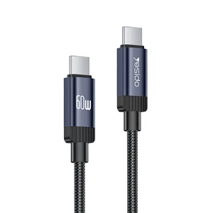 Yesido 1 Meter PD60W Fast Charging High-quality Aluminum Alloy Copper Wire Type-C to Type-C Data Cable CA204