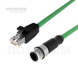 M12 D Code 4Pin Male Straight to RJ45 High Flex Optional Industrial Ethernet Cable Profinet Cable Industrial Camera