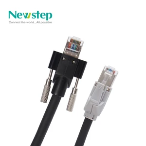 Industrial Double Shield Flexible CAT6 Ethernet Cable RJ45 Male PA6.6 Jacket 8 Solid Copper Conductors -40~+70 Temperature
