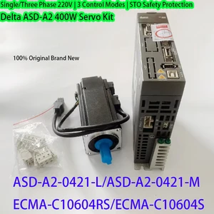 Original Delta ASD-A2-0421-L/M Single-Phase Servo Driver ECMA-C10604RS/SS 400W 3000RPM High Precision Flange Mount CNC