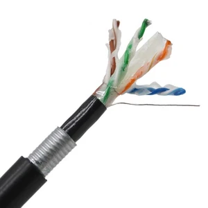 Industrial Cat6/Cat6A UTP/FTP/SFTP Ethernet Cable PVC Armored Shielded Oil Resistant CMR Rated Factory Automation Outdoor Use