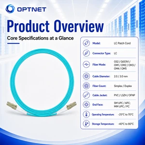 LC Fiber Optic Patch Cord Duplex Cable For Data Center And Enterprise Network Cabling