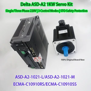 1KW AC Servo System Delta A2 Servo Kit ASD-A2-1021-L/M + ECMA-C10910RS/SS for Packaging Machinery & Robotic Arm, Ready Stock