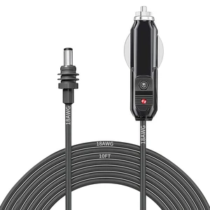12V 24V Cigarette Lighter Extension Cord 18AWG, DC to DC Charger 5.5mm X 2.1mm Car Power Plug Adapter for RV Boat Truck Bus Van
