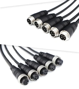 Waterproof 4pin Aviation Plug Extension Cable 1-300M Options for Auto MDVR Camera Use PVC Cable