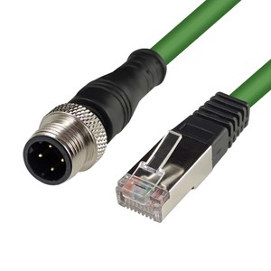 M12 D-Code 4-Pin Male To RJ45 Ethernet Cable IP67 Waterproof Industrial Camera GigE Vision Cat5e Cat6 OEM