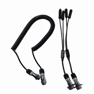 2 CH 7 Pin Truck Heavy Duty Spring Cable Connector 6 Meter for Connecting 2 Camera