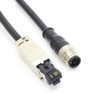 Industrial Ethernet Cable M12 D-Coded 4 Pin to RJ45 Male Cat5e Patch Cord