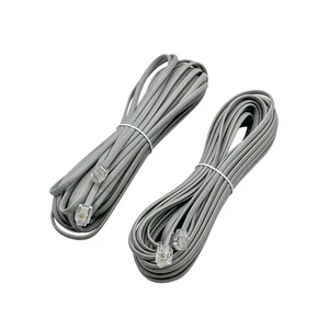 Customized 1.5m 1m 2m 4 Core Gray Flat Network Cable Router Computer Telephone Line Extension Cord Hs Fujian 10-DJ00-14P
