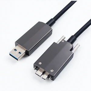 USB3.0 Industrial Camera Cable Micro-B Public Data Cable with Locking High Flexible Drag Chain Fiber AOC Connection