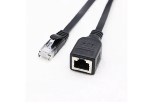 Ethernet Extension Cables Flat LAN Extended Cable Network Patch Cord Male to Female for Router Modem Smart TV PC Computer Laptop