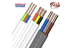 2 3 4-Core Flat Electric Cable And Wire 1.5 2.5 4 6mm Twin And Earth Flat TPS With PVC Insulation Material