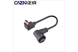 CAZN Industrial Waterproof IP67 Display Port HHDMI Connector 4K HD TV Camera Computer HDMI2.0 Data Adapter 0.3M 0.5M 1M 2M Cable