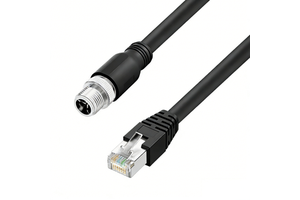 Industrial GigE Vision SSTP Shielded Copper PVC RJ45 To M12 A-Type 8P Screw-Lock Cable