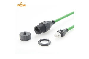 IP67 CAT6A RJ45 Male to Female Ethernet Shielded Panel Mount Extension Cable Waterproof Drag Chain SFTP Network Patch Cable