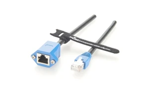 10P10C RJ50 Ethernet SFTP Extension Cable, RJ48 Network Screw-locking Panel Mount Female to Male Cable, 10Mbps,100Mbps,1Gbps