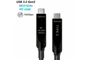 Full Featured USB-C to USB-C AOC 8K 60Hz 10Gbps 60W PD Cable LSZH for Pro-AV Smart Meeting Room Integration 1m-20m Custom