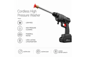 Professional Portable Brushless Motor High Pressure Gun 20V Wireless Electric Pressure Washer 145 PSI Variable Flow 1.4mm Nozzle