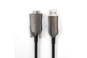 AOC Active Optical Cable for Industrial Cameras, USB 3.0 AM to Micro-B Locking Cable, High Flexibility Cable Chain Compatible
