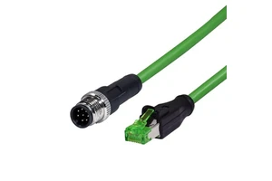 IP68 M12 to RJ45 Cable, Code X M12 Connector, 8-Pin to RJ45 Adapter, Cat6 Ethernet Cable for Industrial Cameras, 1-Meter Length