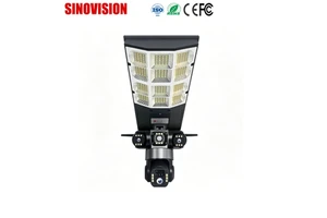 3 Lens Solar Security Camera WiFi Street Light Dual Source AI Humanoid Alarm Outdoor CCTV for Resellers