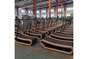 WENDY Wooden Curved Treadmill LED Screen Manual Mechanical Cardio Exercise Machine for Home Gym Running Bodybuilding Calories