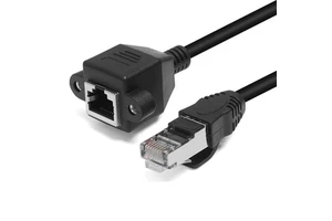 0.3m to 5m RJ45 Male to Female Screw Ethernet LAN Network Extension Cable Cord (0.3m/0.5m/0.6m/1m/1.5m/2m/3m/5m Etc.)