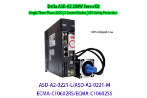 New Delta ASDA-A2 200W Servo Motor Driver Kit ASD-A2-0221-L/M ECMA-C10602RS/SS 220V Single Phase AC Servo Set for CNC Automation